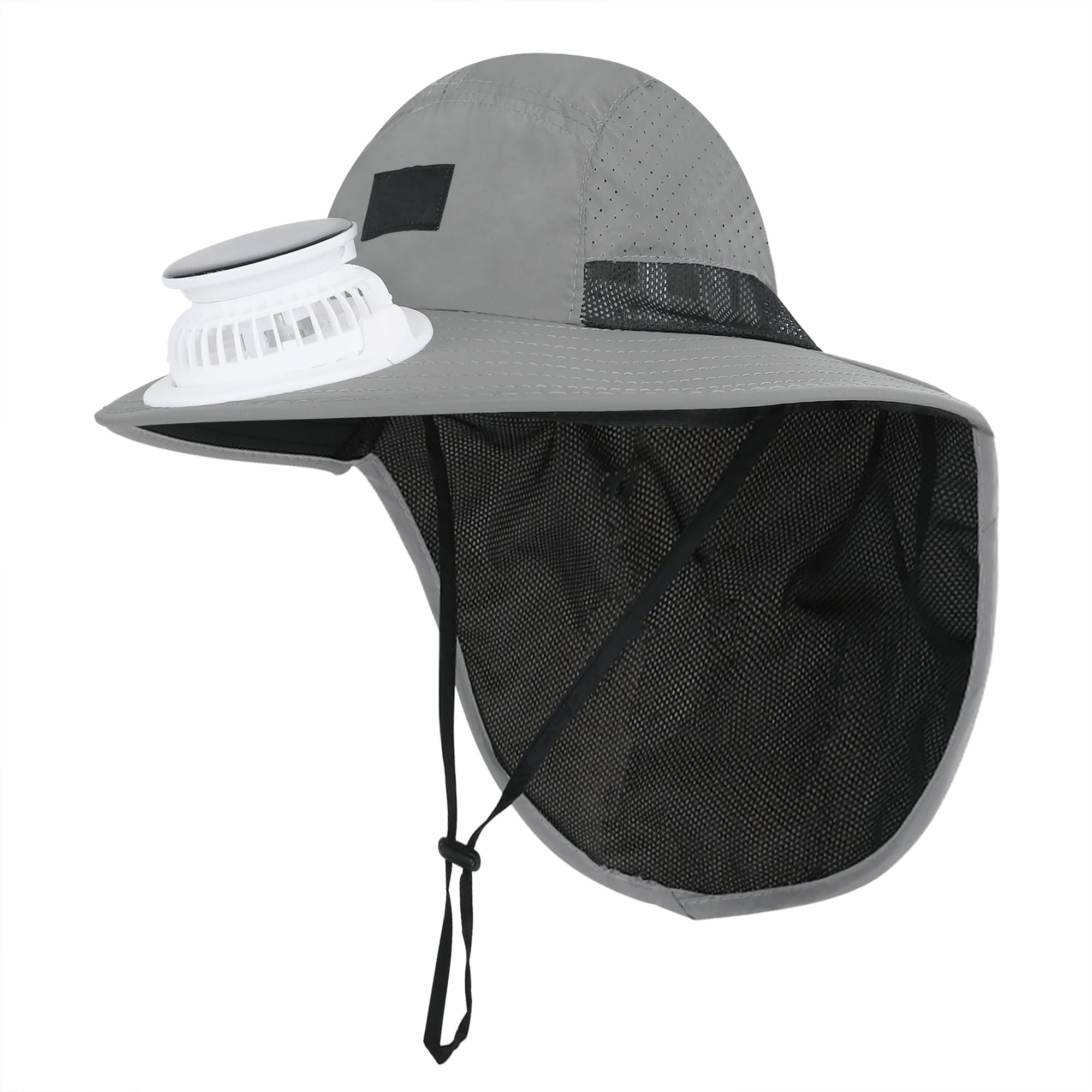 Ventilador solar para niños con solapa para el cuello, protección solar para el verano, transpirable, ajustable
