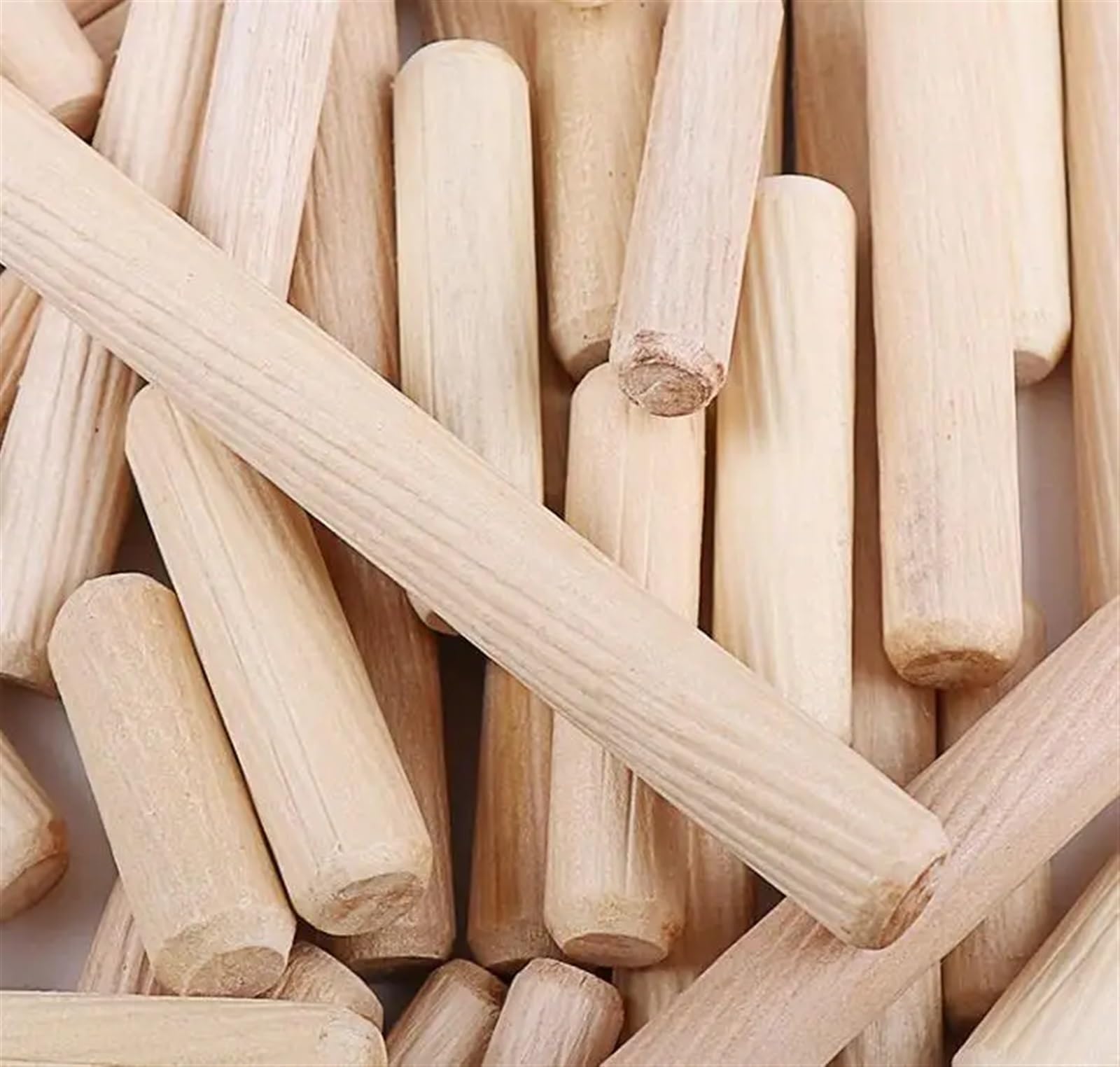 Holzdübel, M6/M8*L Mm Schrank Schublade Runde Geriffelte Holz Handwerk Dübel Stifte Stange Set Möbel Fitting500/1000 stücke(M6x40mm 1000pcs)
