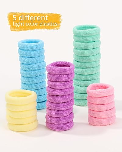 Miniatura 8 de Jollybows 300 ligas elásticas para el pelo de bebé, accesorios para el cabello para niñas, bandas pequeñas de nailon para el pelo para niños