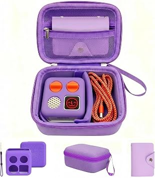 MGZNMTY Travel Storage Case and Thicken Silicone Cover Compatible with Yoto Mini Player - Kids Audio & Music Player and Card Holder for Yoto Card Hold Up to 10 Cards Purple