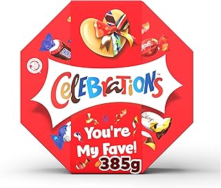 Celebrations Milk Personalised, \'You\'re my Fave\' sleeved Chocolate Gift Box of Mini Chocolates & Biscuit Bars Centerpiece 385g