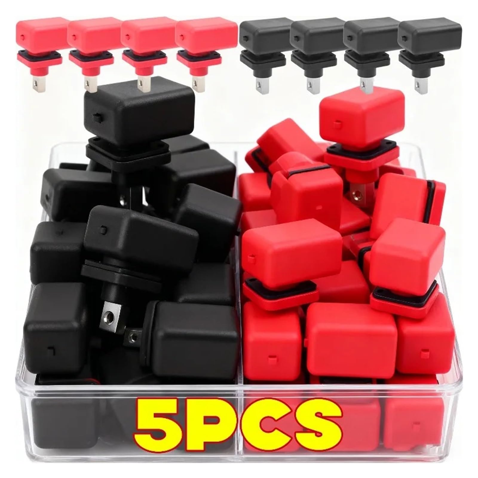 Conector de terminal batería totalmente cobre 120A 200A | Terminales de alta corriente Enchufes de almacenamiento de energía(200A- Red,5PCS)