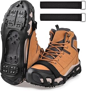 Ice Snow Grips Crampons Traction Ice Cleat Spikes Non-Slip Over Shoe Rubber Spikes Crampons Anti Slip Durbale Crampons Sli...
