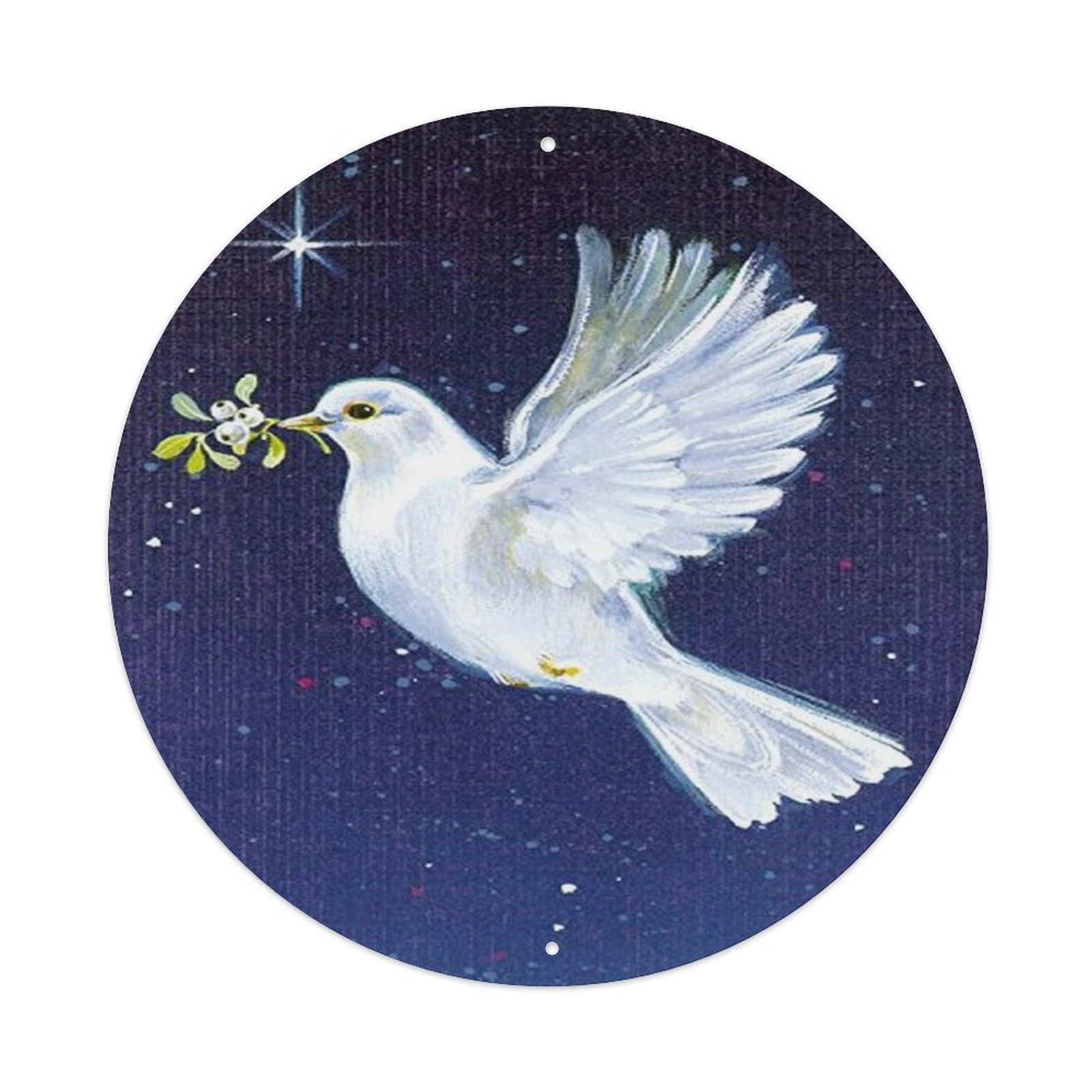 Animal Birds Artwork Peace Dove Vintage Metal Tin Sign Plaque Wall Decor for Cafe, Club Bar, Office, Garden Metal Poster 8x8Inch