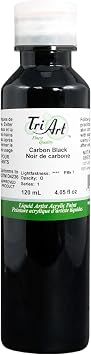 Tri-Art Finest Liquids Artist Acrylics, 120ml, Carbon Black
