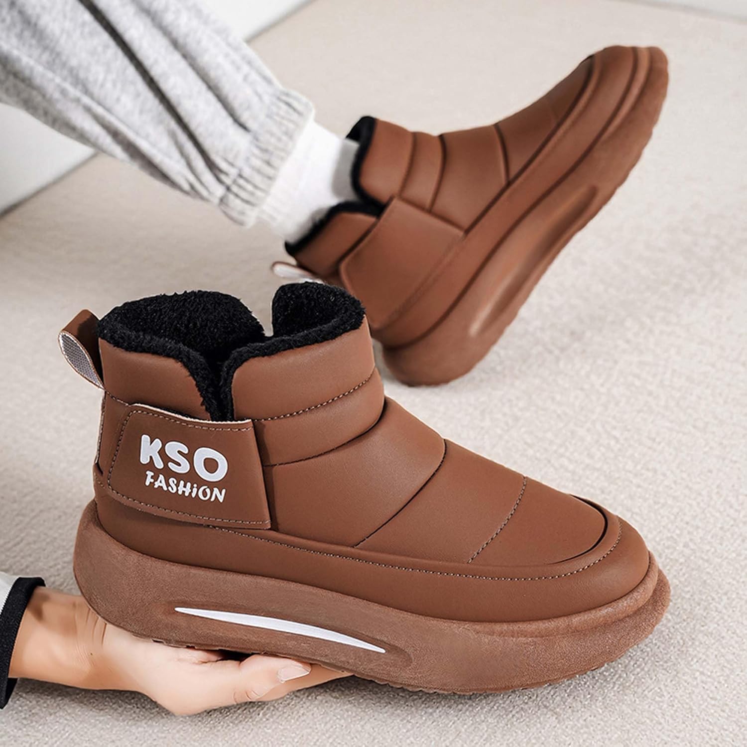 Winter warm and cotton comfortable snow boots, waterproof and heat-insulating outdoor hiking boots - Image 7