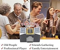 Vista 3 de Barajador de cartas 2-4 baraja automática, funciona con pilas máquina barajadora de tarjetas eléctrica para UNO/Poker/Playing Card