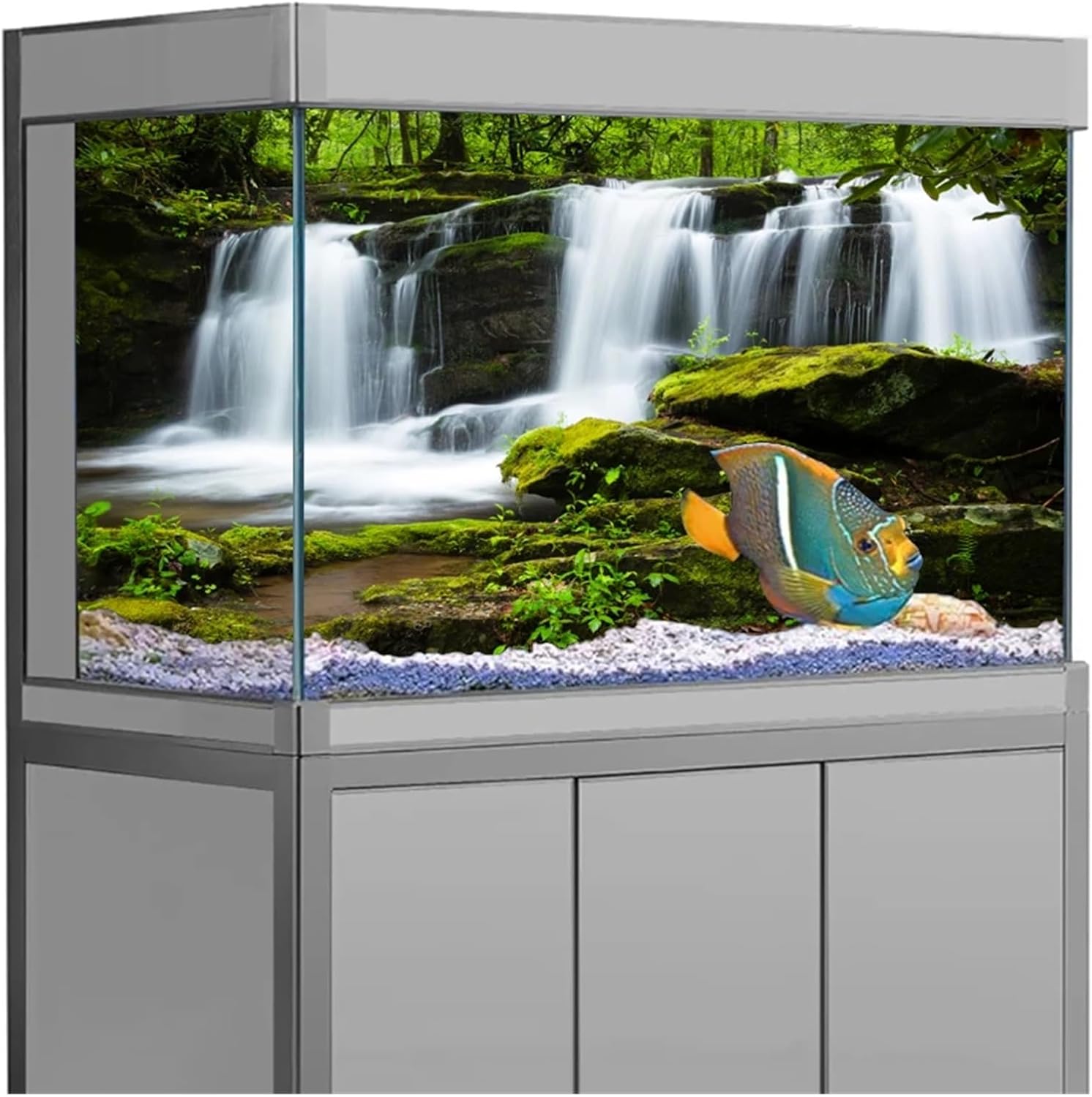 Aquarium Background Sticker Landscape Decoration Poster Fish Tank Decoration Self Adhesive Wallpaper Background(54x122cm)