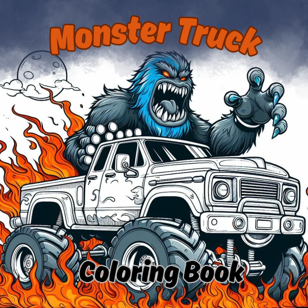 Monster Truck: Amazing Monster Truck Adventures Adult Coloring Book