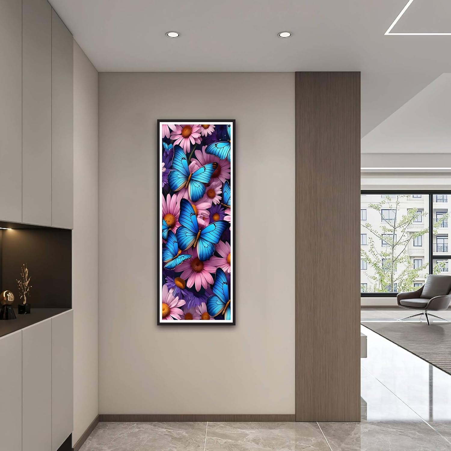 ZHUMUTO Extra Large Diamond Art Painting Kits for Adults,23.6x63inch/60x160cm Butterfly A DIY Full Round Drill Diamond Dots,Extra Large Size for Home Wall Decor Gifts