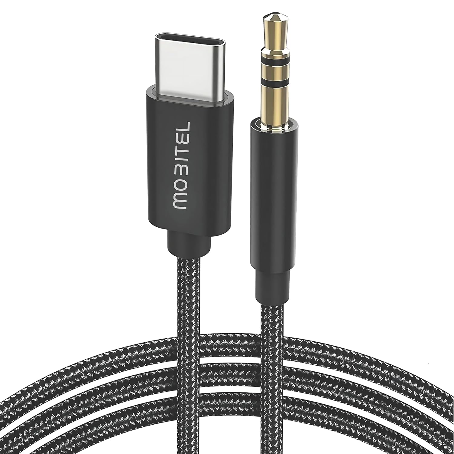 Mobitel Aux to USB C 1.2M USB C to 3.5mm Jack Aux Cable for iPhone in Car Nylon Braided Audio Cable Stereo Cord Adapter for Galaxy S23 S24 S25 iPhone 16 15 Pixel 9 8 7 iPad Tablets Headphones Speakers-image-7