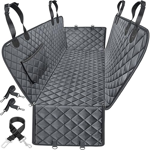 URPOWER Dog Car Seat Cover for Pets 100% Waterproof Hammock 600D Heavy Duty Scratch Proof Nonslip Durable Soft Back Seat Covers for Cars Trucks and SUVs