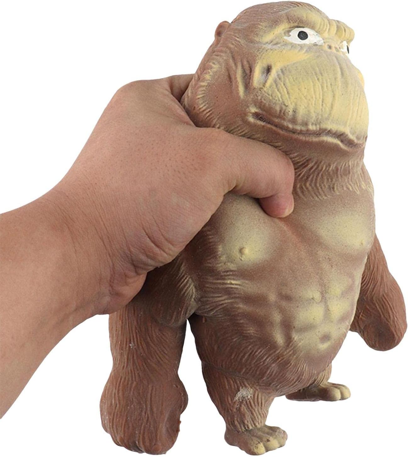 fanelod Stretch Gorilla Toy, Figure Gorilla Latex, Funny Brown Monkey