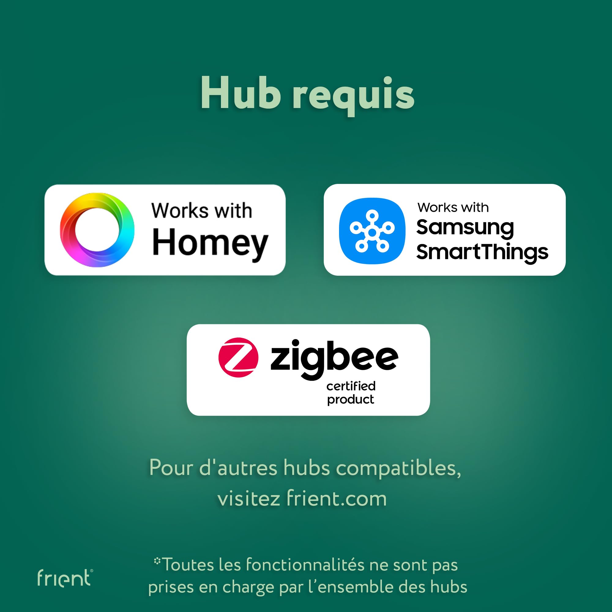 frient Intelligent Heat Alarm - Détecteur de Chaleur Zigbee sans Fil | Alerte incendie instantanée et sirène 85 dB pour cuisine et garage. Compatible avec Homey, SmartThings et Home Assistant.