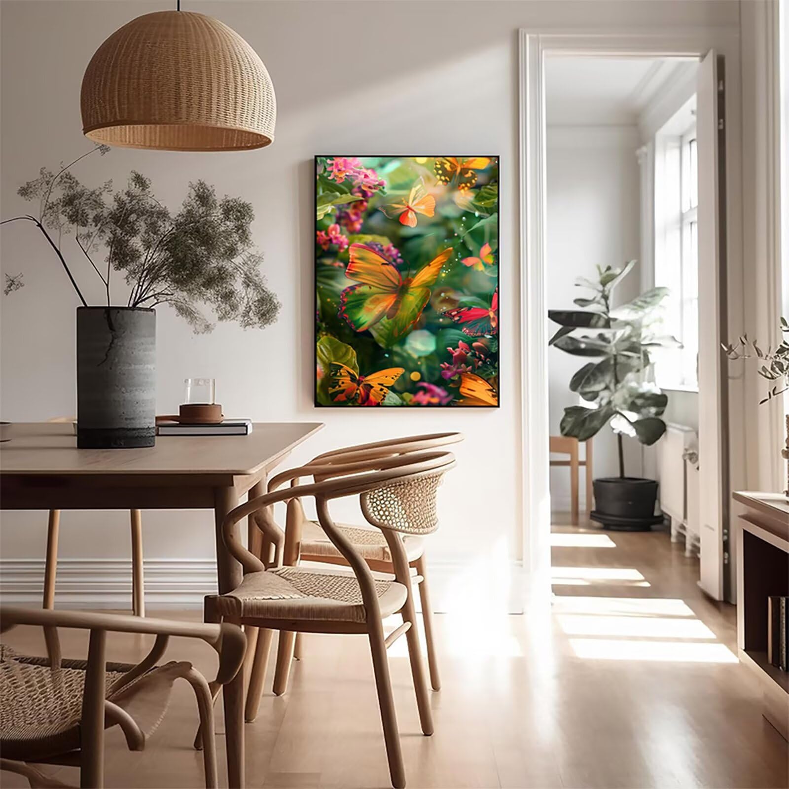 5D DIY Diamentowe Malowanie Motylem, Malowanie diamentami Kompletny zestaw liści, Kryształ Sztuki Hobby Diament Kreatywne Dorośli, Haft krzyżykowy Rzemiosło, obrazy z koralikami na prezent 100 x 135
