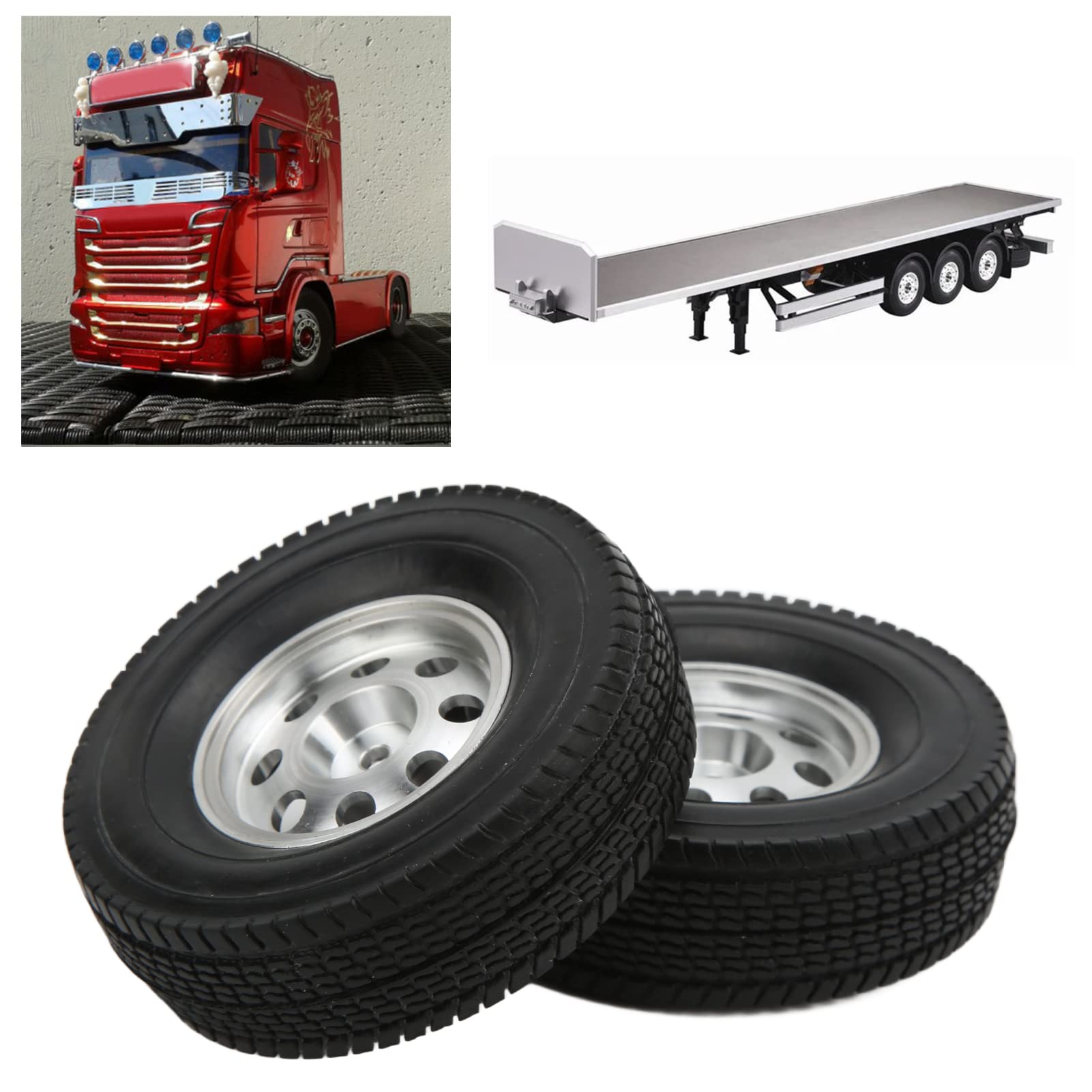 Zerodis Accessoire pour Tamiya 2 pneus en caoutchouc haute résistance à