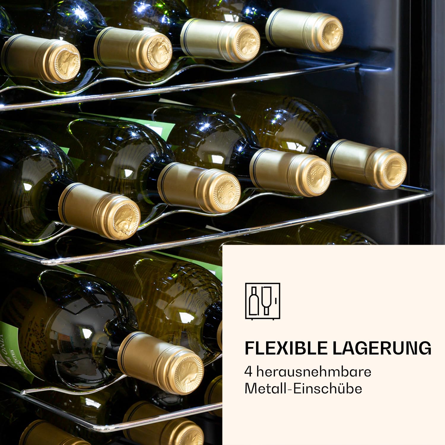 Klarstein Ultimo Uno Weinkühlschrank 53L 20 Flaschen Touch-Bedienfeld schwarz