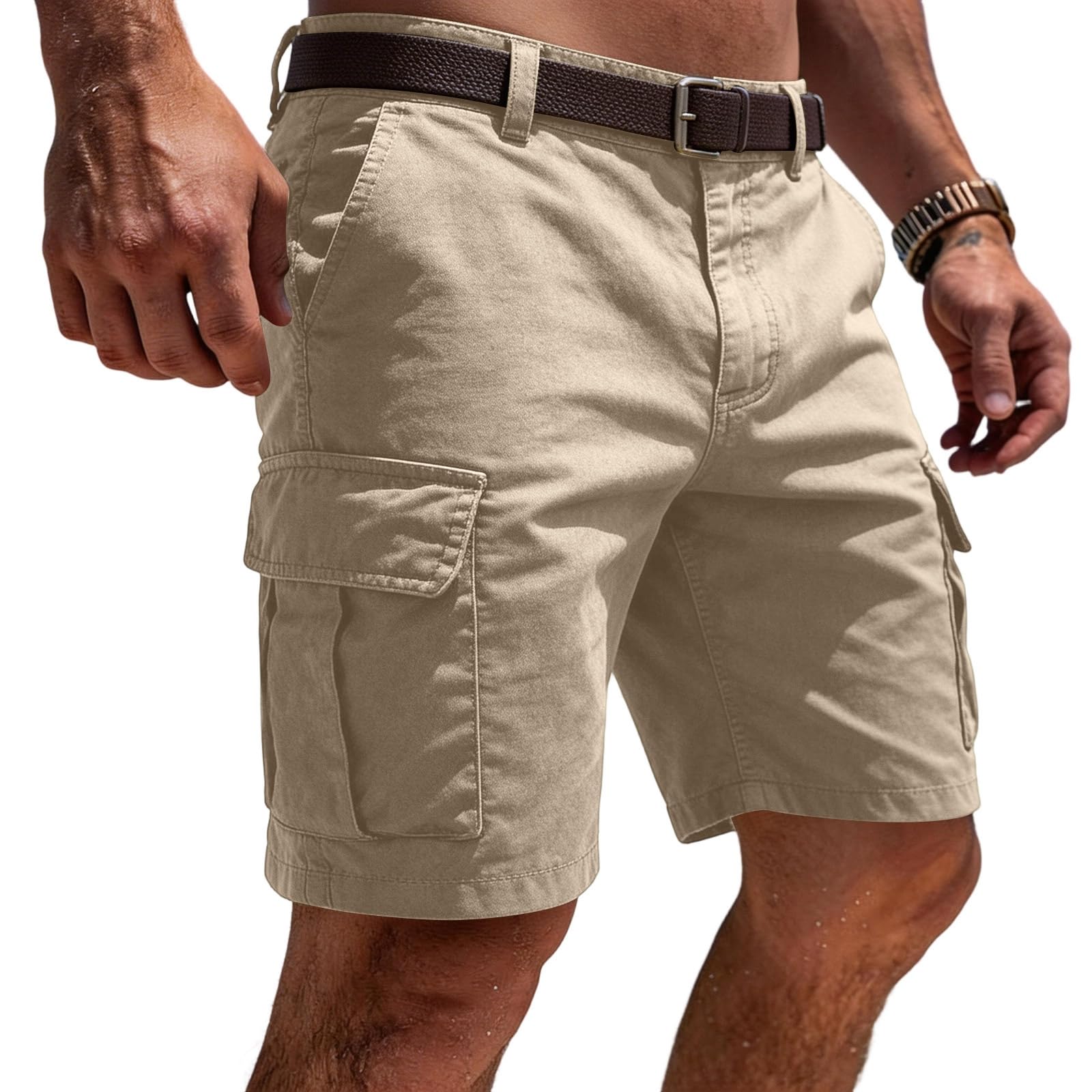 MOKBAY Pantalones Cortos De Trabajo Hombre Deporte Senderismo Montaña Pantalones Cortos Cargo Hombre Militares Casual Verano con Bolsillos