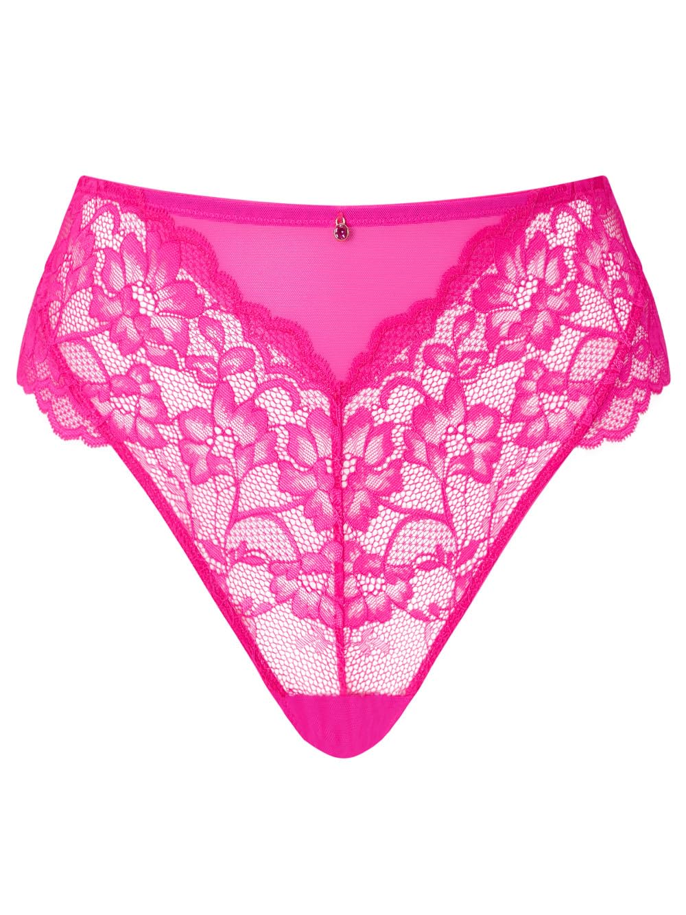 Ann Summers Pink Sexy Lace High Waisted Brazilian Knickers, Bright 18