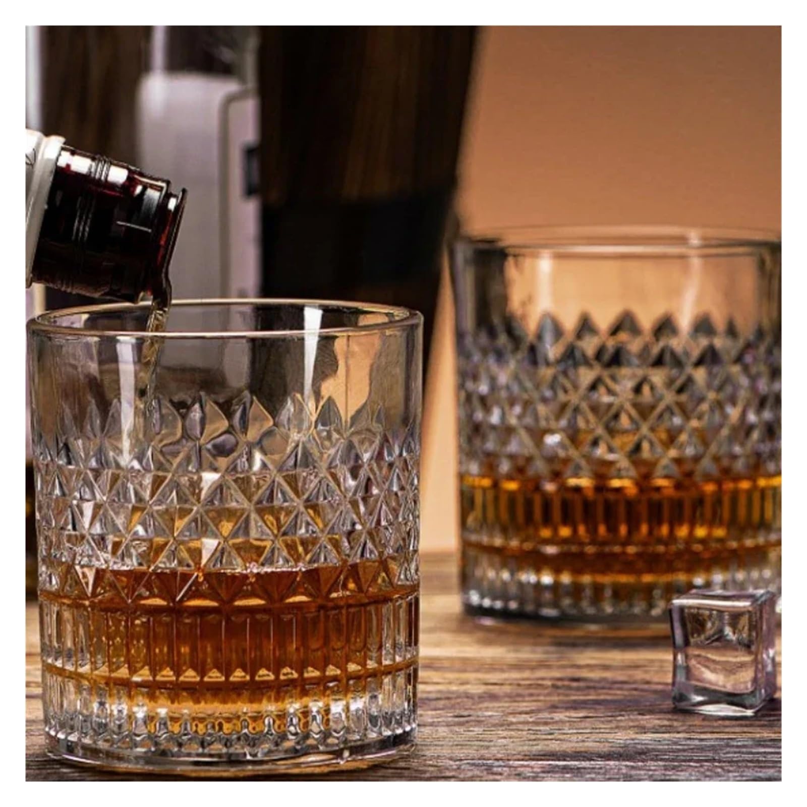 Kristallgläser 1/2/3/4 stücke Tassen 335 ml Transparent Whisky Tasse for Party/Home/Bar Kristall Glas wein Tasse Tassen Becher Bier Glas(4pcs)
