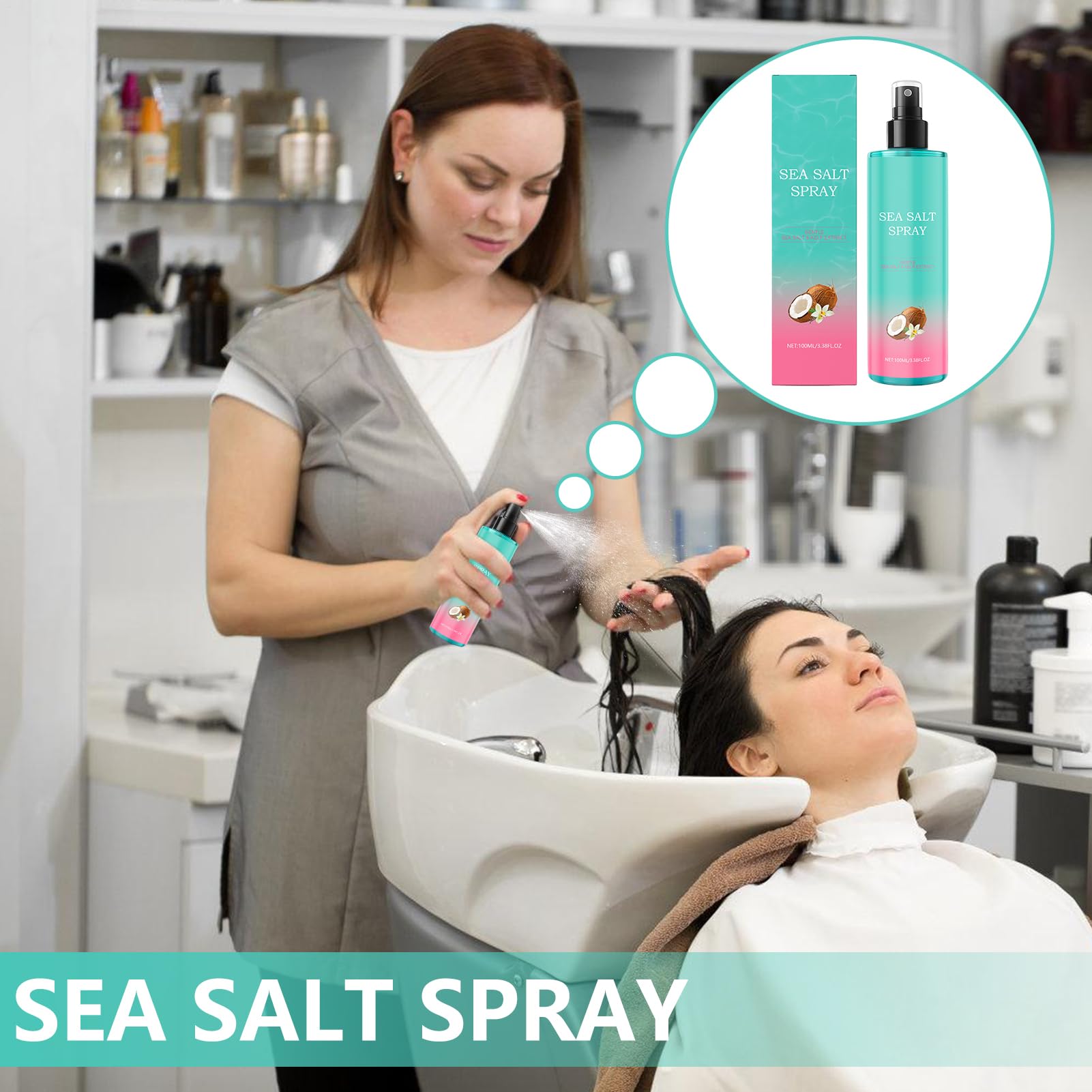 Spray volumizzante per capelli, leggero da 100 ml, testurizzante non grasso, scelta ideale per donne e uomini, uso in salone, viaggi, mattina, spiaggia, notte, routine quotidiana