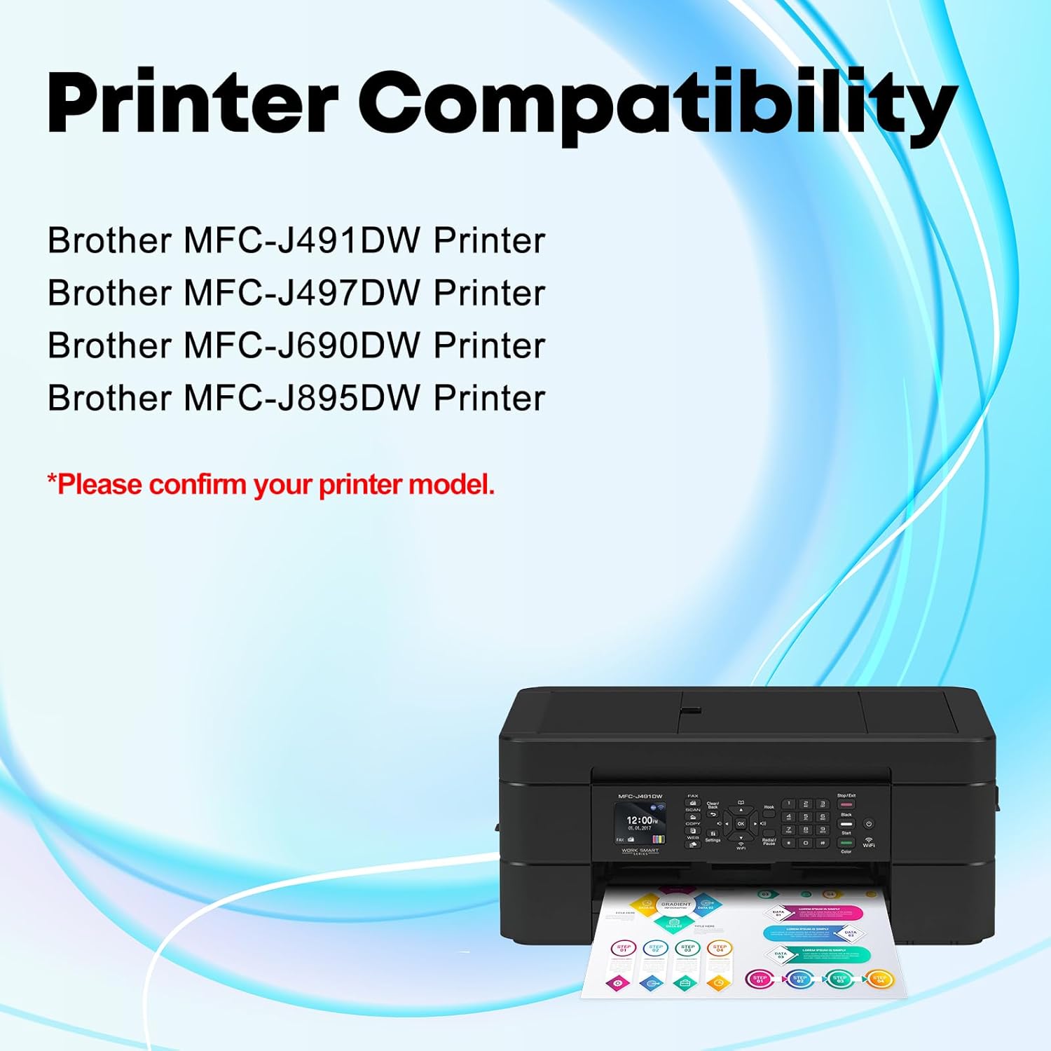 Miss Deer LC3013 Ink Cartridges BK/C/M/Y Compatible Replacement Ink for Brother LC 3013 LC3011, Work with Brother MFC-J491DW MFC-J895DW MFC-J690DW MFC-J497DW Printer (3BK/2C/2Y/2M)