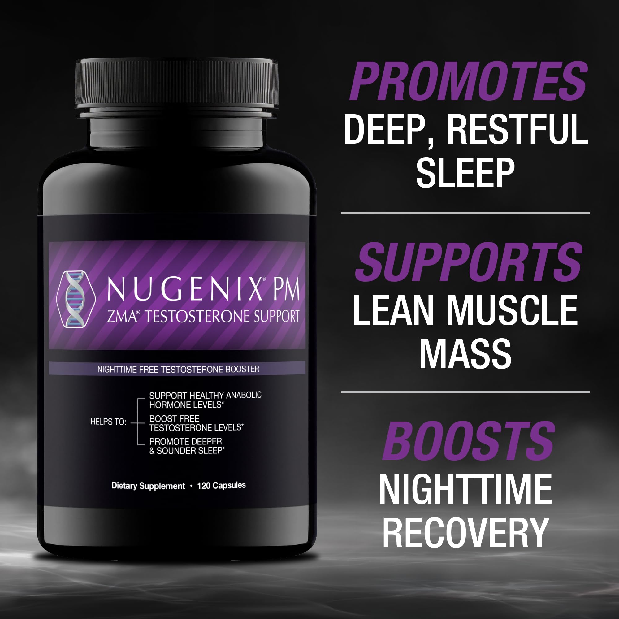 Nugenix PM ZMA - Nighttime Free Testosterone Booster for Men, 120ct — Amazon image 2