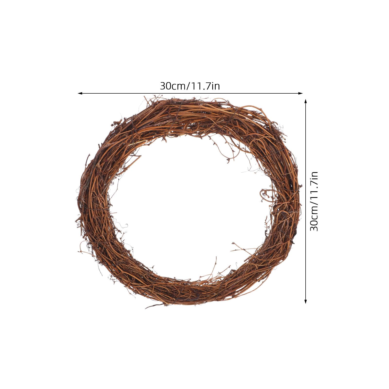 6 Stück Rattan Kranz 30cm für Weihnachtsdeko und Haustür mit Rustikalem Charme und Eleganter Verarbeitung für Hochzeit und Partydekoration