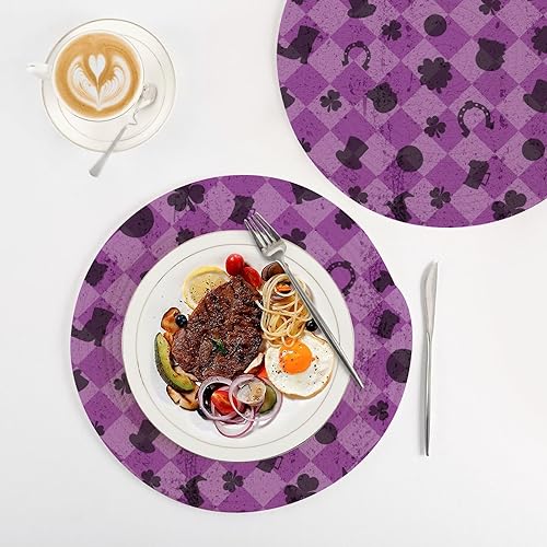 Miniatura 4 de 3 Pcs Trivet Pads for Hot Pots and Pans 15in Cotton Thread Weave Heat Resistant Pot Mat for Bowl Kitchen Gadgets St Patrick Purple Plaid