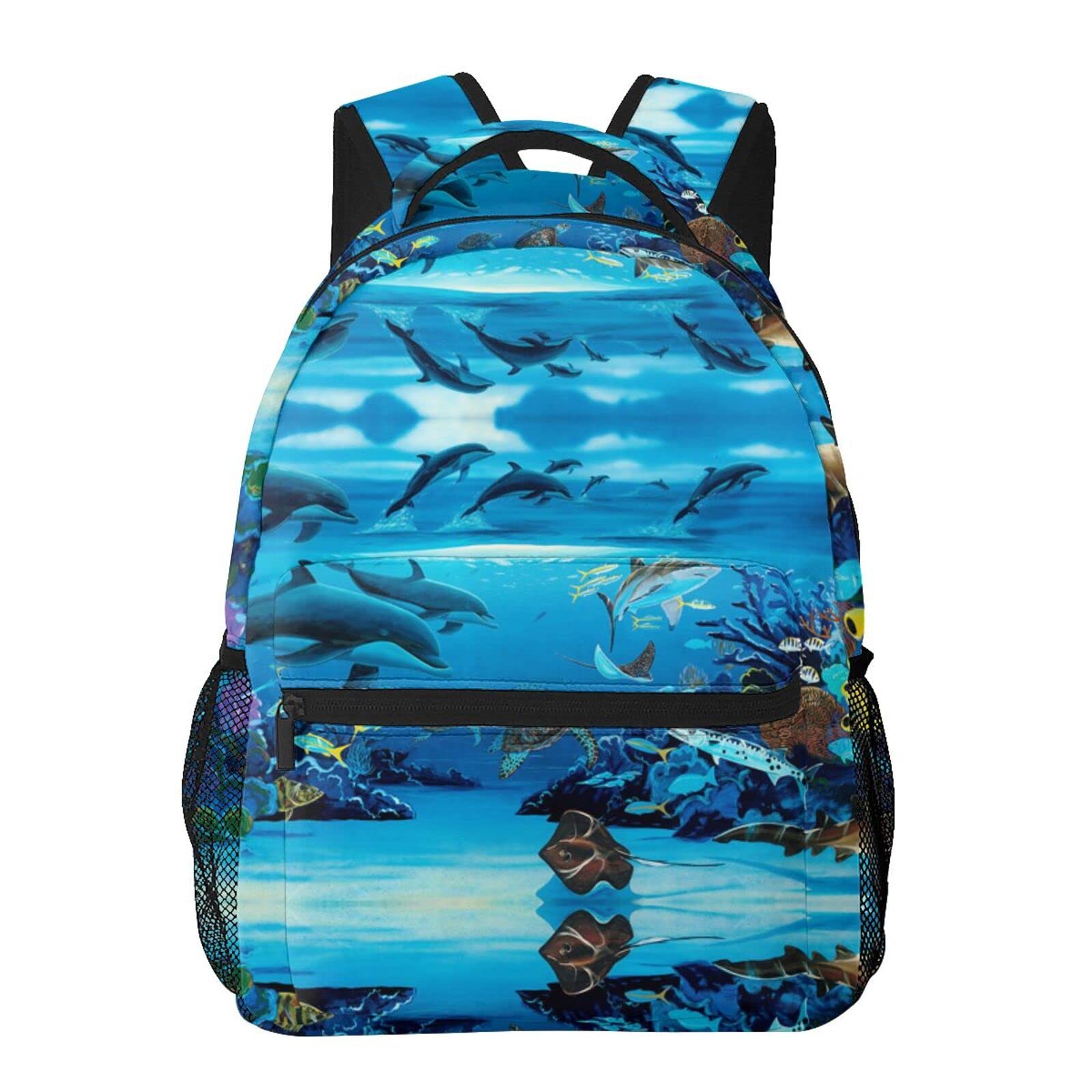 Aoryggs Sea Dolphin Print Lightweight Casual Student Backpack Backpack For Teenagers Students
