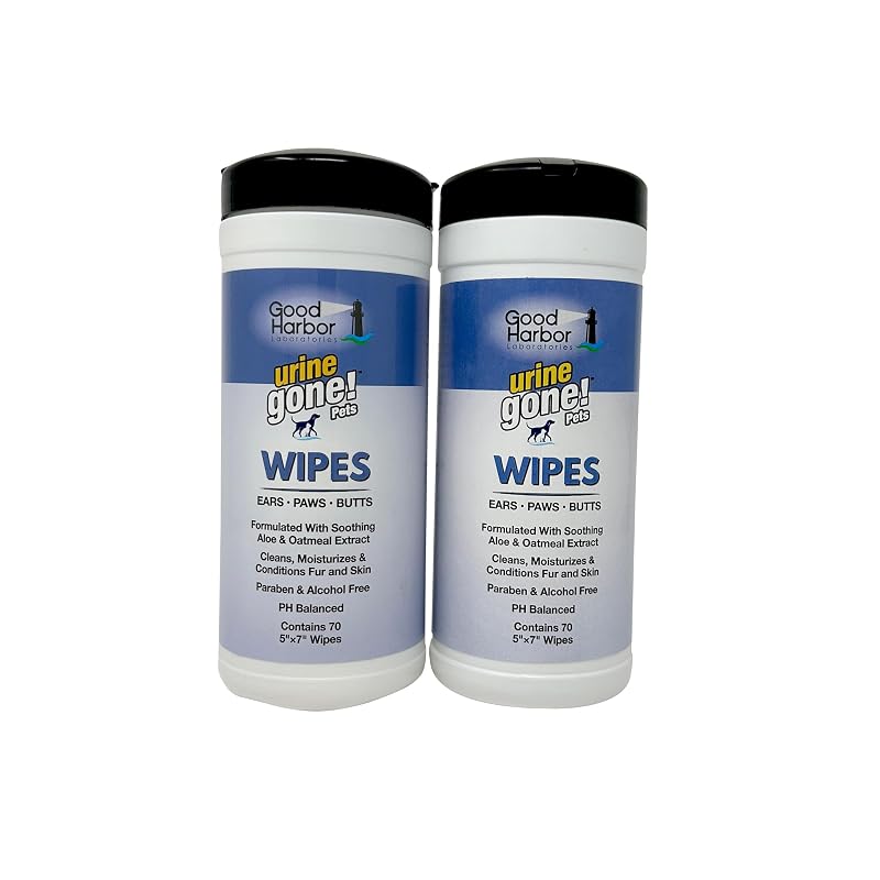 Lenços de Higiene para Cães e Gatos Urine Gone para Orelhas, Patas e Região Traseira, Sem Fragrância, 140 Unidades