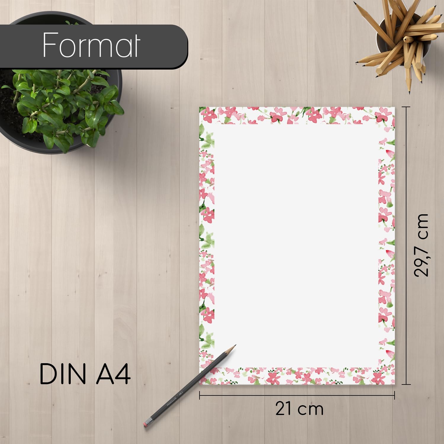 Lot De 10 Feuilles Papier à Lettre + Enveloppes Motif Roses Blanches - 90 G/m², Design Romantique, Qualité Supérieure