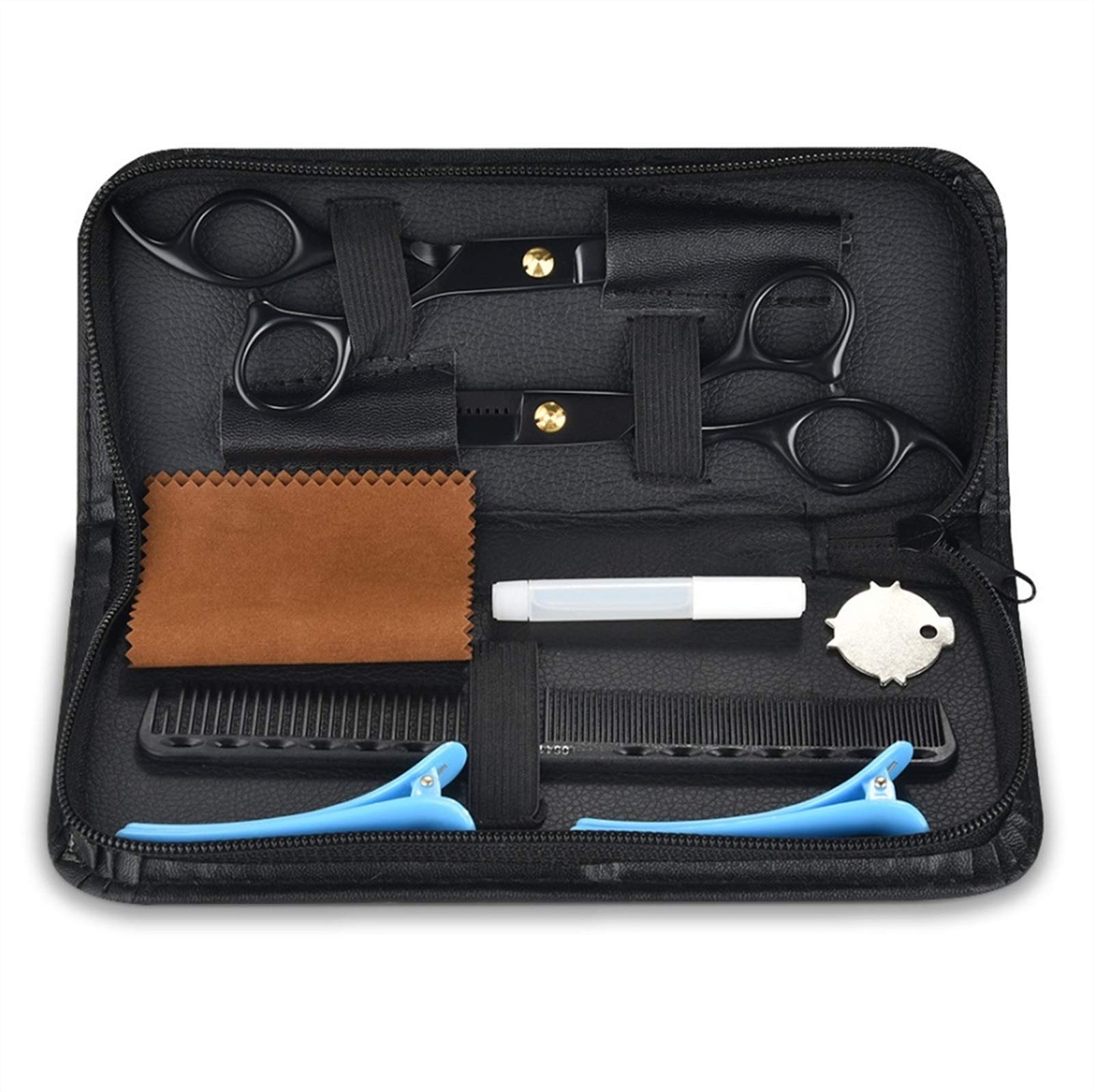 Tijeras Peluqueria Pelo tijera 6,8 pulgadas Peluquería Peluquería Corte Cizalla profesional de acero inoxidable reducción Scissor la barbería Salon Set 8 piezas