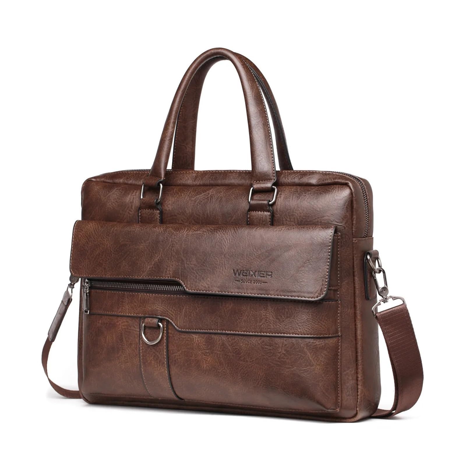 Funda para portátil Maletín de gran capacidad, bolso bandolera cuero PU negocios alta gama, oficina, for portátil 14 pulgadas con mango