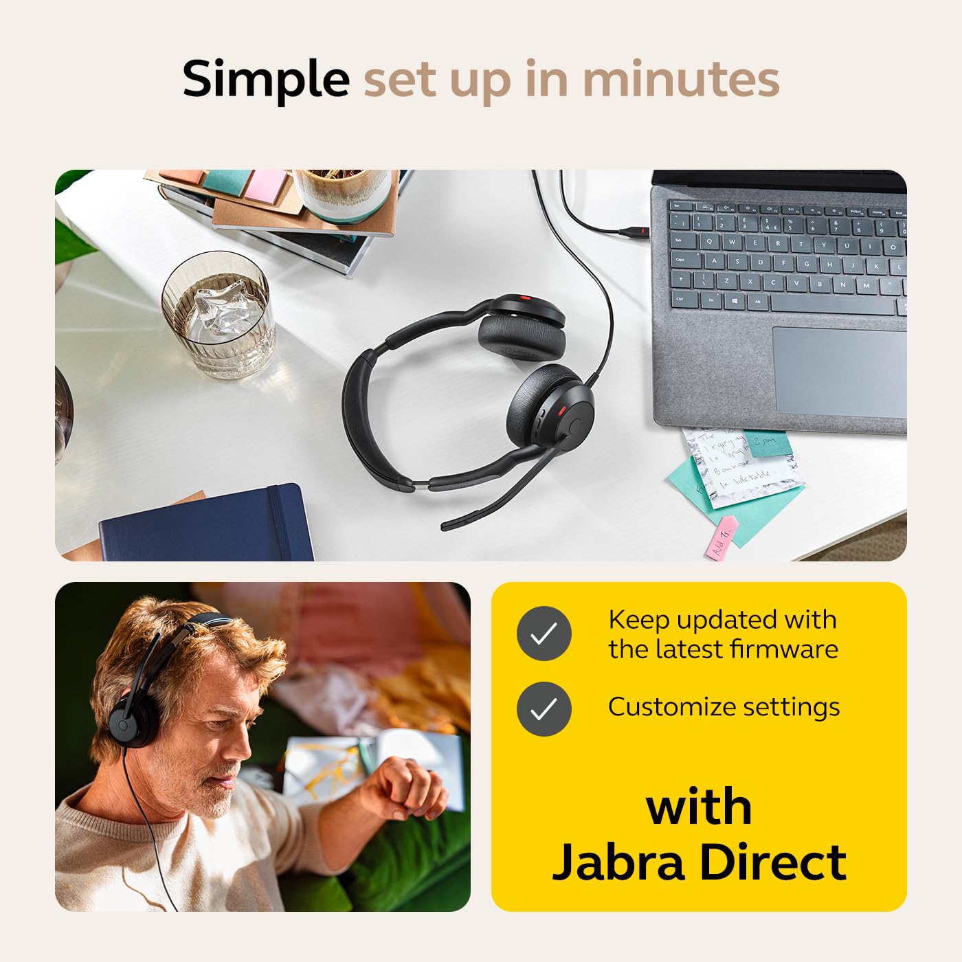 Amazon.co.jp: Jabra Evolve2 50 有線デュアルイヤーUSBヘッドセット
