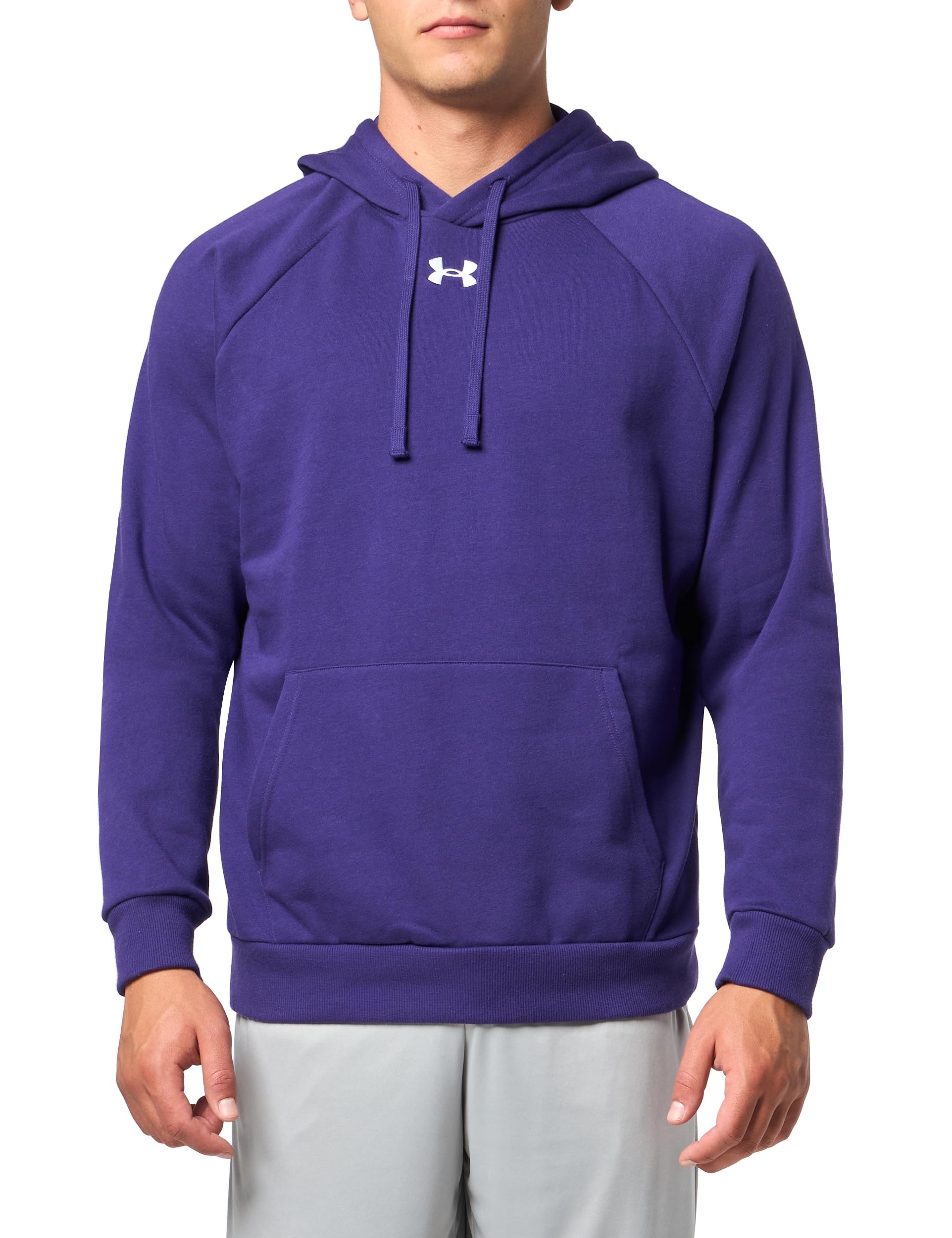 Under Armour Męska bluza z kapturem Rival Fleece Hoodie Bluza, (500) fioletowo-biała, 3XL