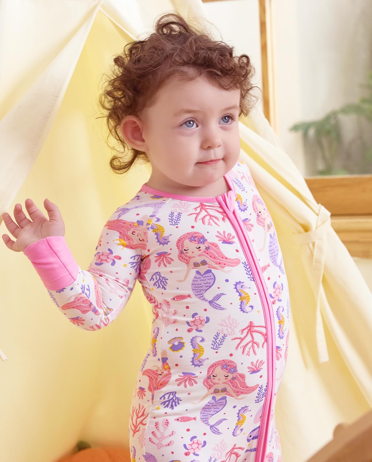 Viscose Derived from Bamboo Baby Footie Pajamas Convertible Newborn Sleeper for Baby Girl Zipper Onesie 0-24M - Image 7