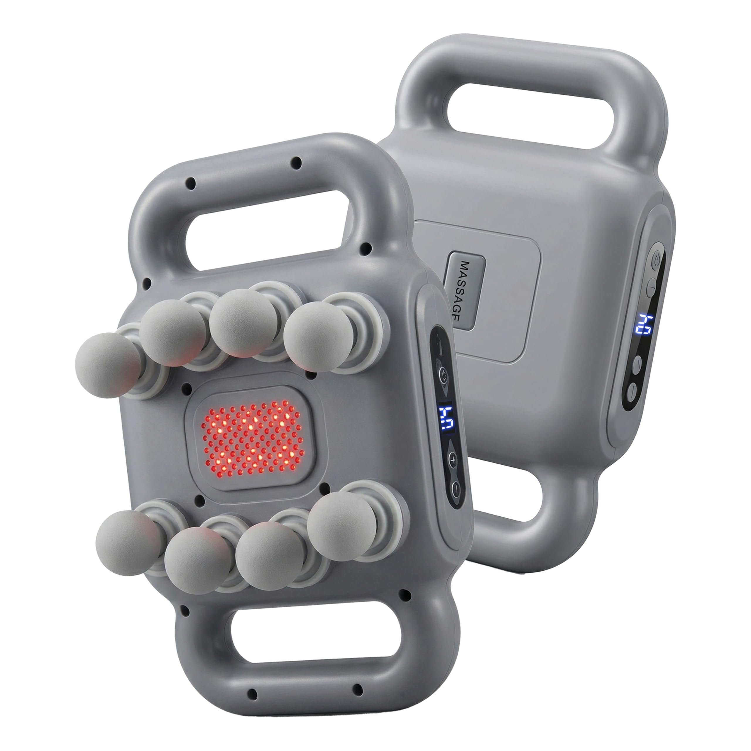 KLEN Rechargeable Massage Machine for Body Pain & Stress Relief With Red Light Therapy for Back Neck, Portable Cordless Massager with 9 Speed Modes at Home, Travel-image-44