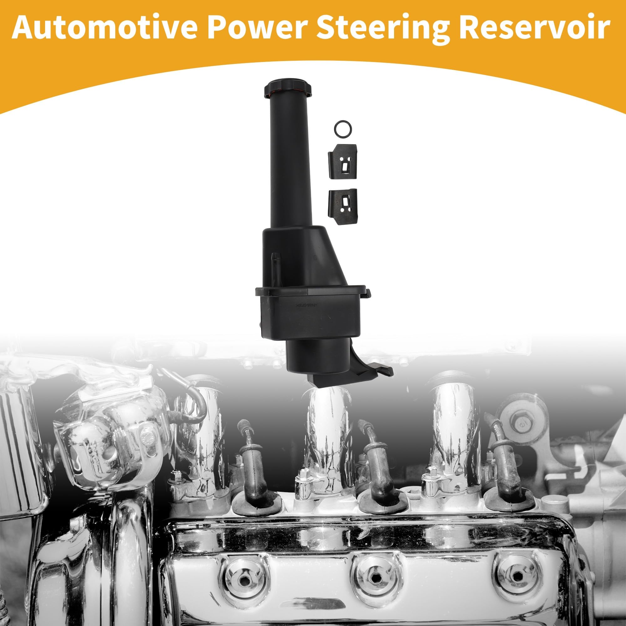 Zbiornik wspomagania układu kierowniczego pasuje do Silverado 2016-2019 plastikowy czarny 1 szt Zbiornik Oleju Wspomagania Kierownicy