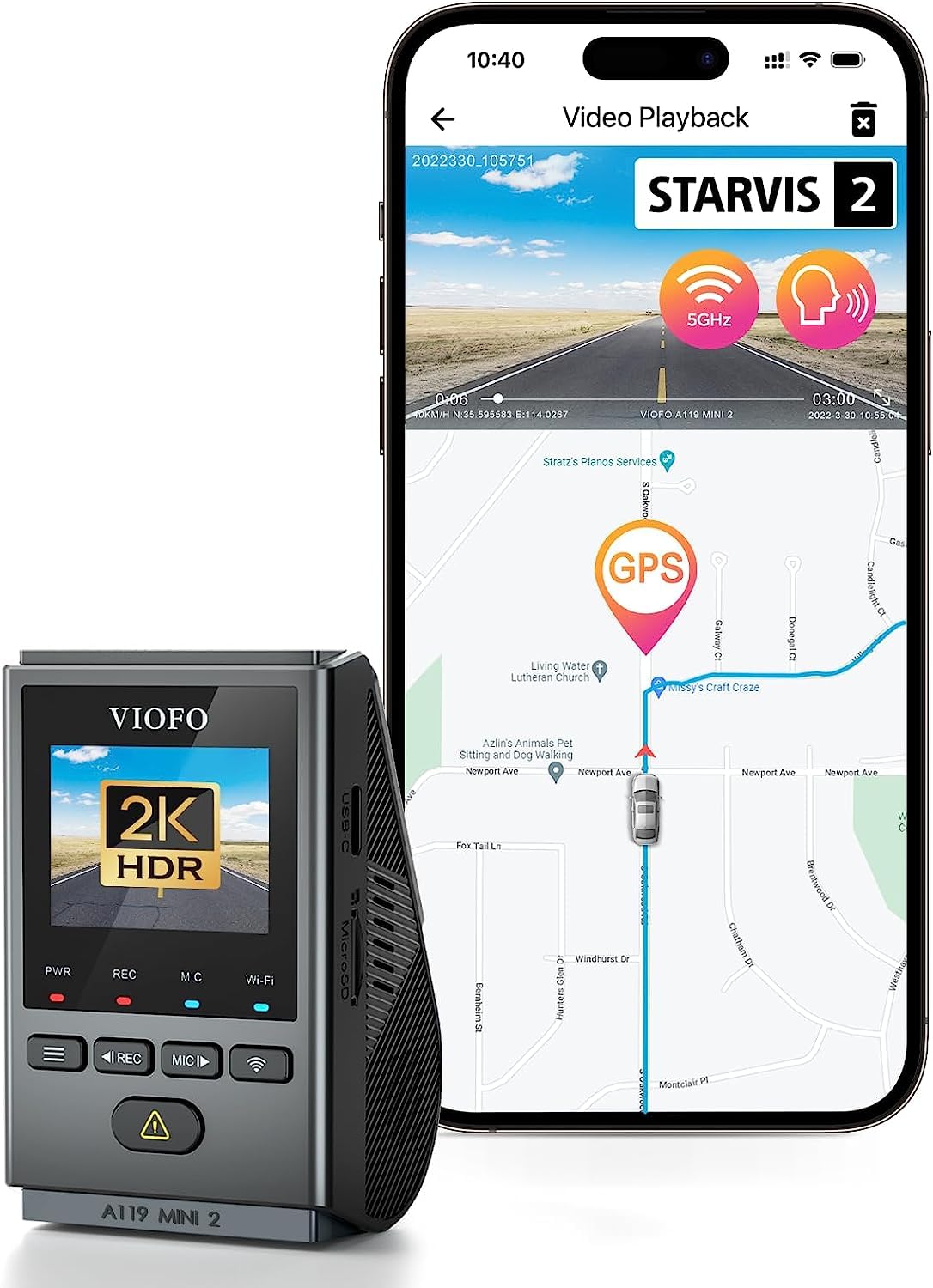 VIOFO A119 MINI 2-G GPS-Routenaufzeichnung (A119 MINI 2-G GPS)