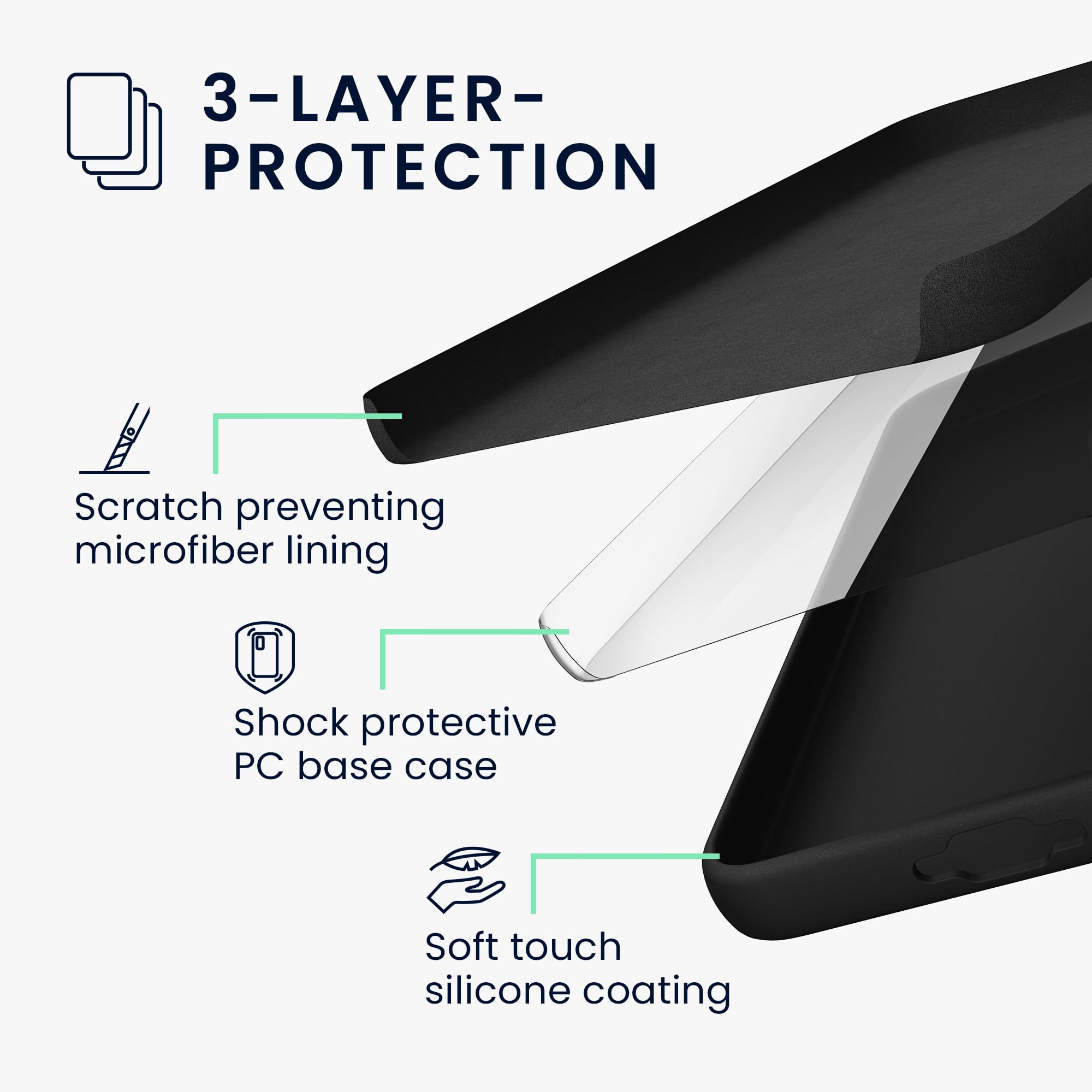 kwmobile Cover per Samsung Galaxy S26 Custodia - Back Case per Smartphone in Silicone TPU - Protezione Gommata - nero