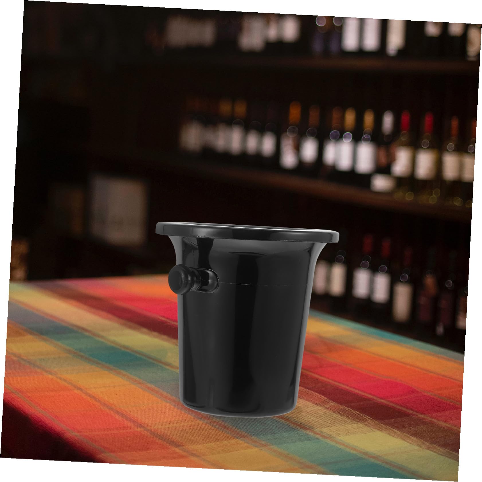 2 Escupideras Redondas de Vino Negro de Plástico PP Doble Asa, Accesorio para Cata y Cubo de Hielo Adecuado para Fiestas y Exposiciones