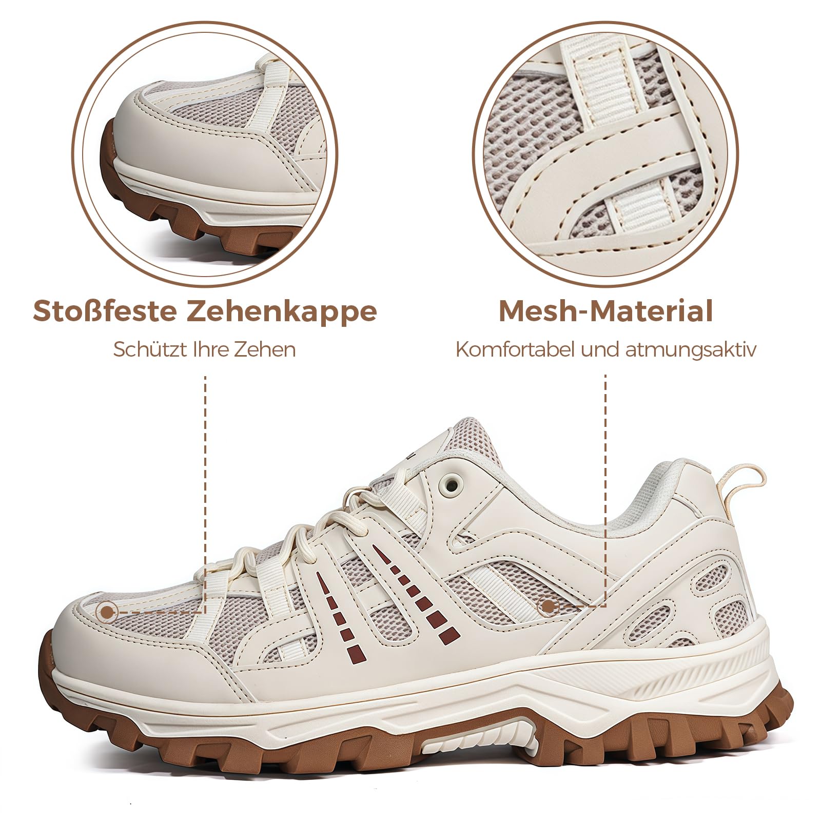 Wanderschuhe Herren & Damen, Leichte Atmungsaktive Outdoor Trekkingschuhe, rutschfeste Sportschuhe für Wandern, Camping & Alltag 36-47 EU