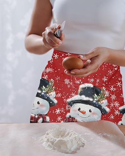 Miniatura 8 de DecorLovee Delantal de camarera con estampado de patas con 3 bolsillos, delantal de servidor de madera verde azulado marrón beige, delantal de