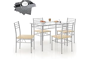 VECELO Small Kitchen Table for 4