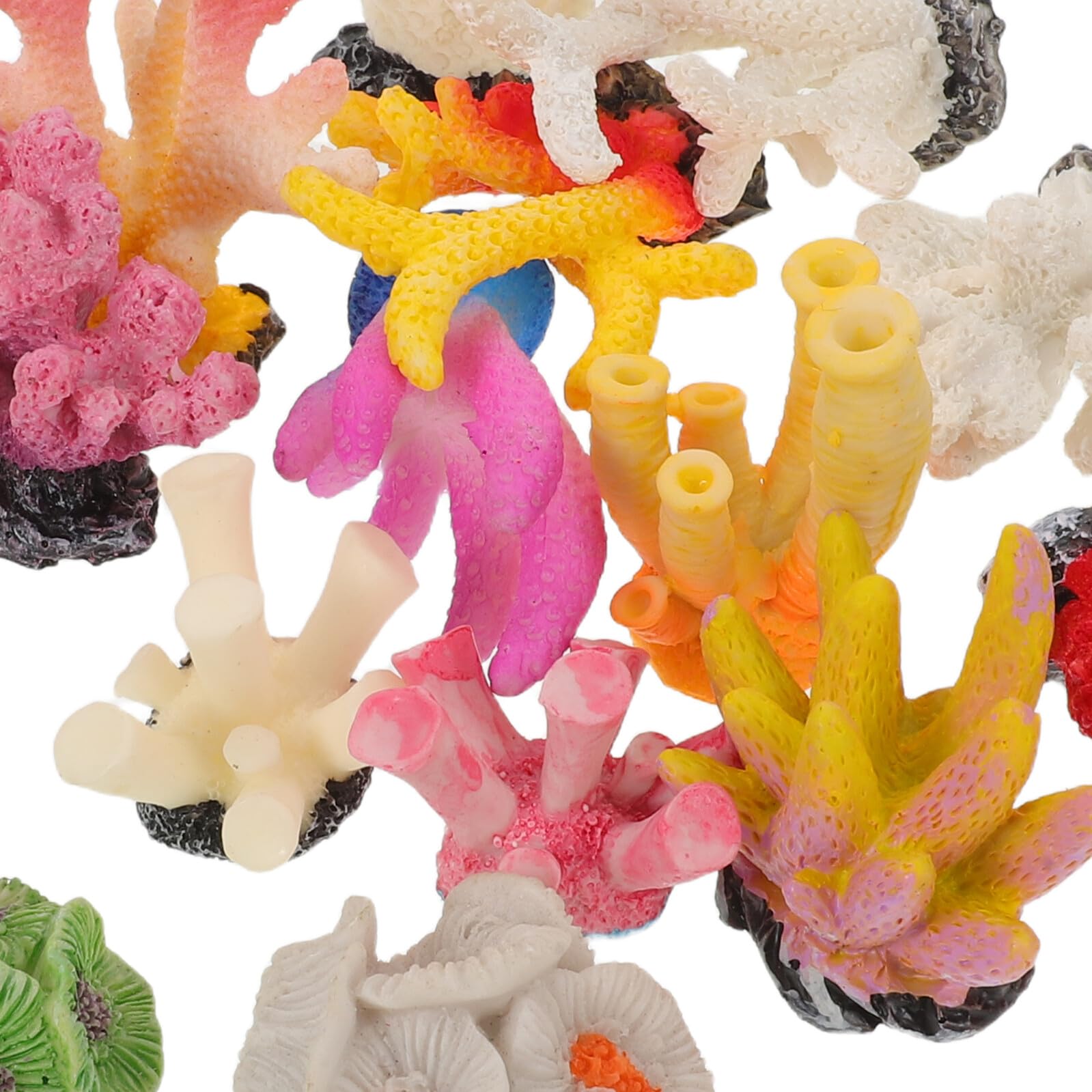 16 piezas para acuario de coral, decoración artificial, mini coral de resina duradera, cerca de la naturaleza, decoración de fácil cuidado, plantas de acuario para betta y
