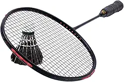 Raquete de badminton única, raquete de badminton profissional ultraleve de fibra de carbono, ofensiva e 6U - 72g/402 (preta)