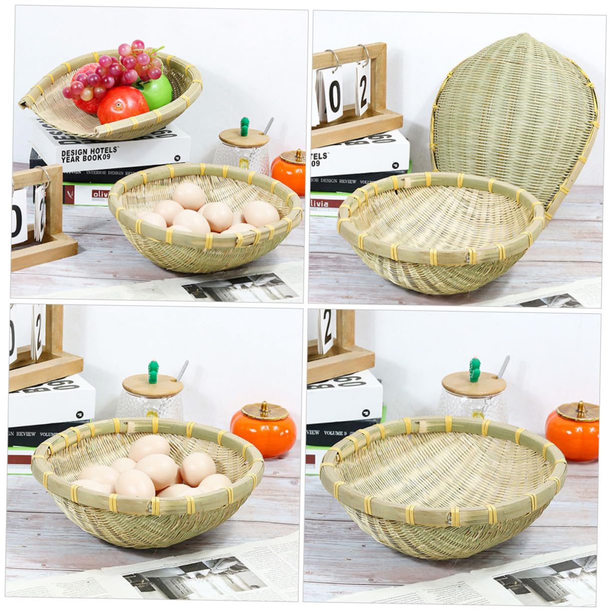 Cabilock Woven Storage Basket for Home Organization Versatile Fruit Snack and Sundries Holder for Kitchen and Office Use Design