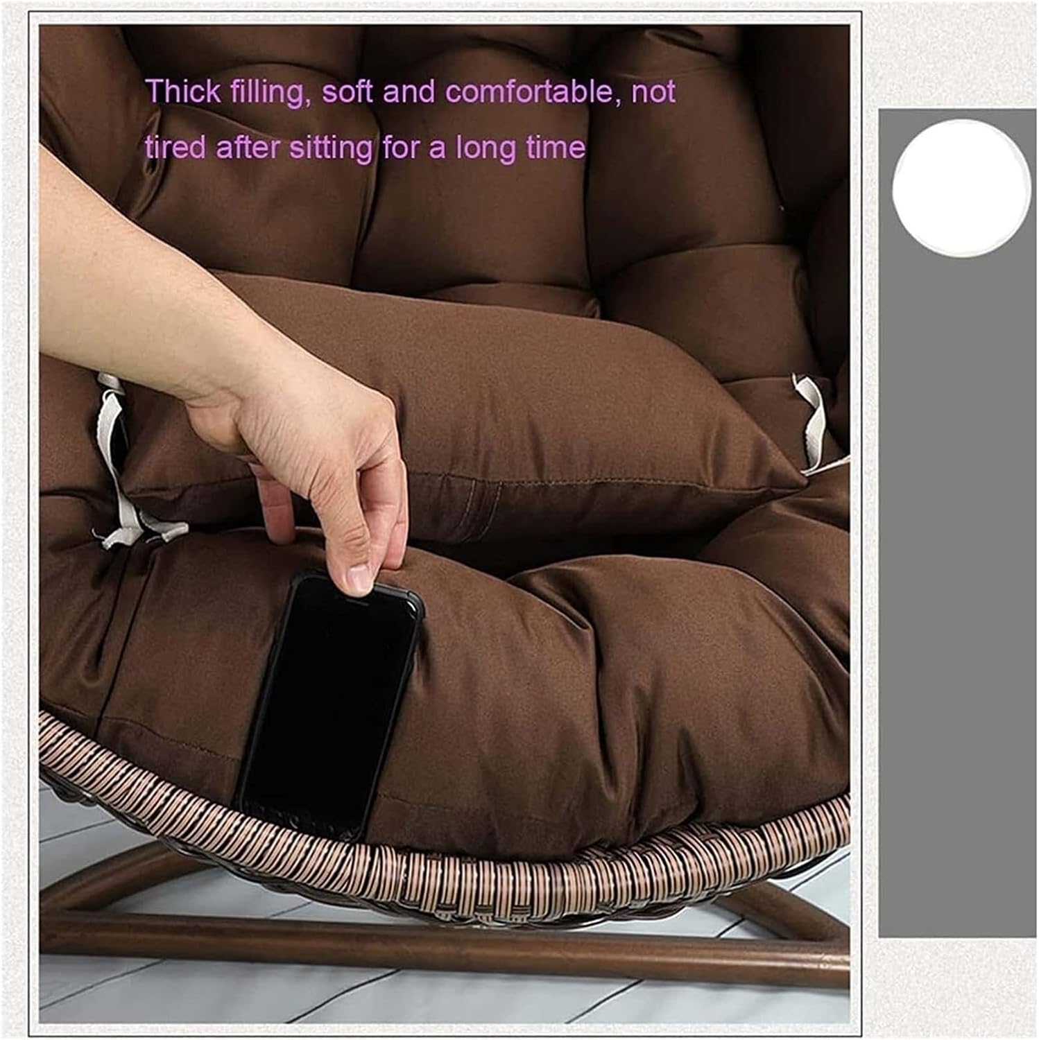 BAFAFA Garden Swing Cushion Replacement, Detachable Thicken Hanging Basket Chair Cushions Washable for Indoor and Outdoor Garden Offices(Cushion Only)