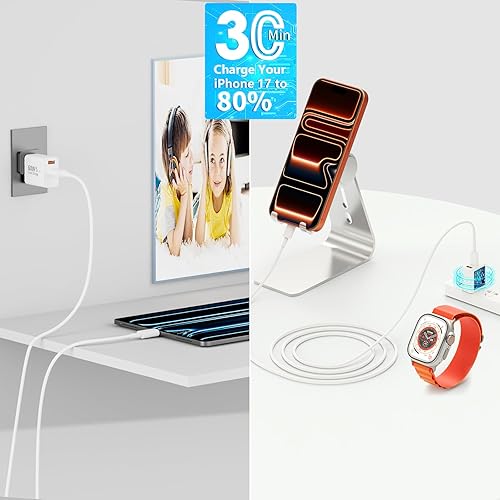 Miniatura 9 de [Apple MFi Certified] iPhone 17 Charger Fast Charging, Linocell 4Pack 60W Dual Port USB C Charger Dynamic Power Adapter PD&QC Type C Wall Chargers +